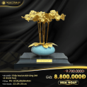 Chậu hoa lan dát vàng 24K (6 nhánh)