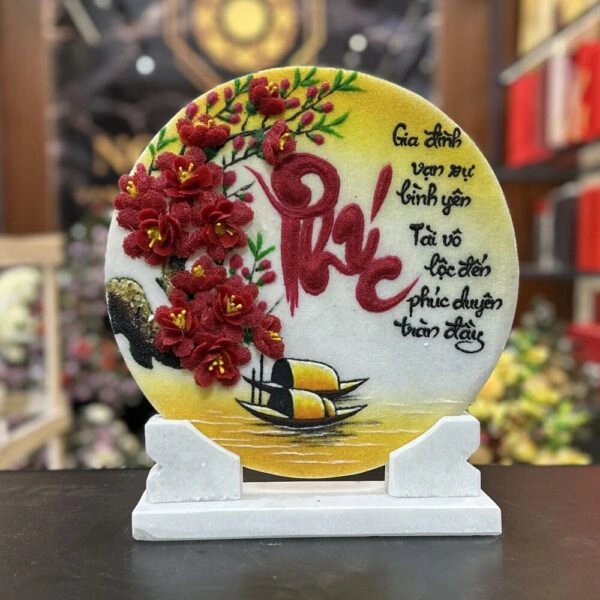 Tranh chữ "Phúc" đá quý - Ngọc Tâm An