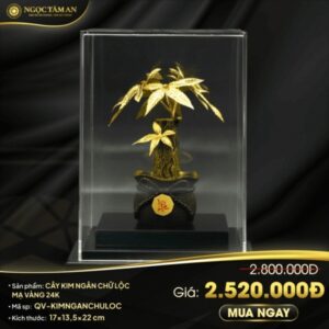 Cây Kim Ngân Chữ Lộc Mạ Vàng 24K 1