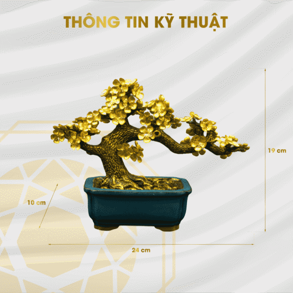 Chậu hoa mai dát vàng 24K