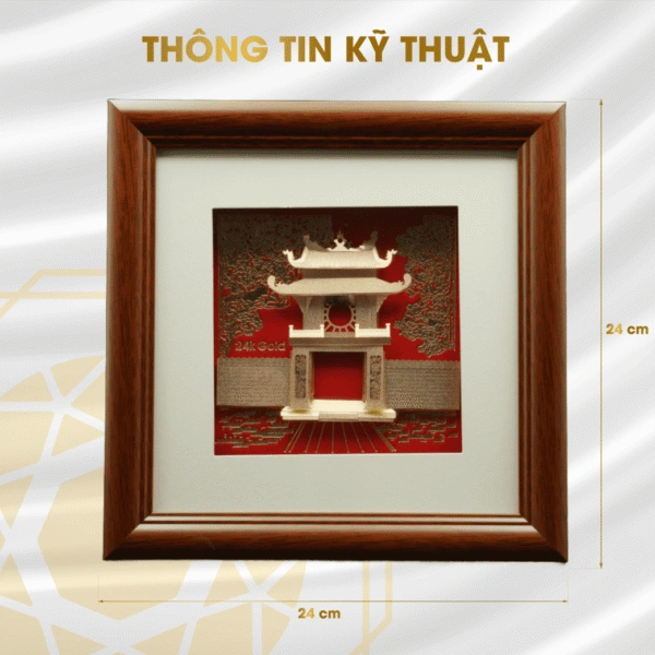 Tranh Khuê văn các dát vàng Tranh Khuê văn các dát vàng với kích thước 24x24cm được chế tác thủ công tỉ mỉ