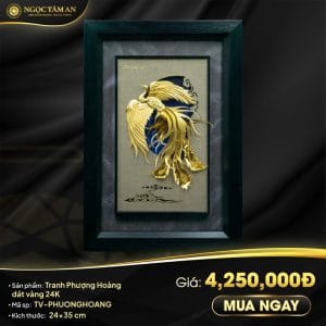 Tranh Phượng hoàng dát vàng