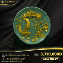 Đĩa hoa sen cá chép dát vàng D20