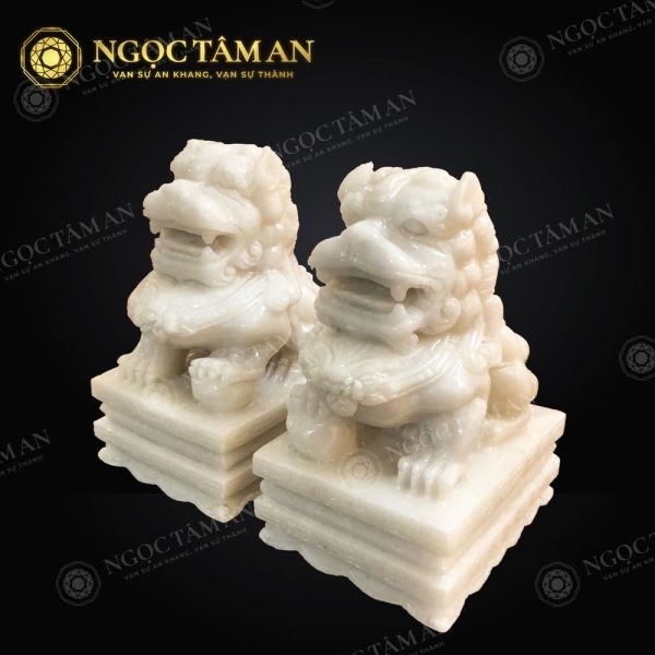 Đôi Kỳ Lân Trắng Thạch Anh