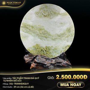 Tác phẩm tranh đá quý tự nhiên (kèm đế gỗ)