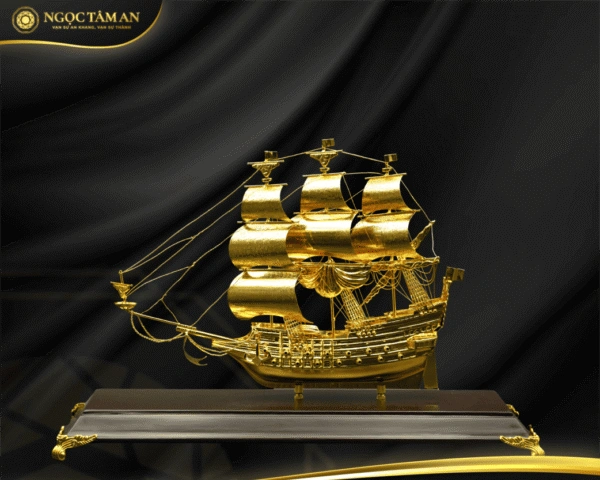  Mô hình thuyền buồm mạ vàng 24K cỡ đại – TB-216