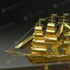 Chi tiết phần mũi Mô hình thuyền buồm mạ vàng 24K cỡ trung – TB-04