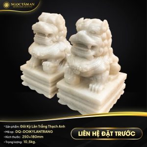 Đôi Kỳ Lân Trắng Thạch Anh