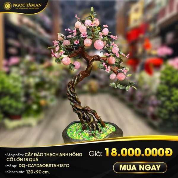 Cây đào đá Thạch anh hồng cỡ lớn (18 Quả)