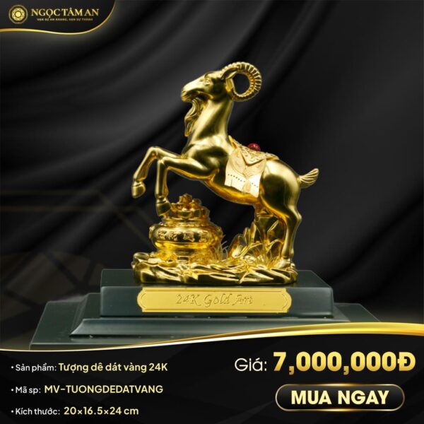 Tượng dê dát vàng 24K