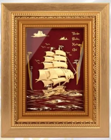 Tranh thuyền buồm thuận buồm xuôi gió (25x20cm)