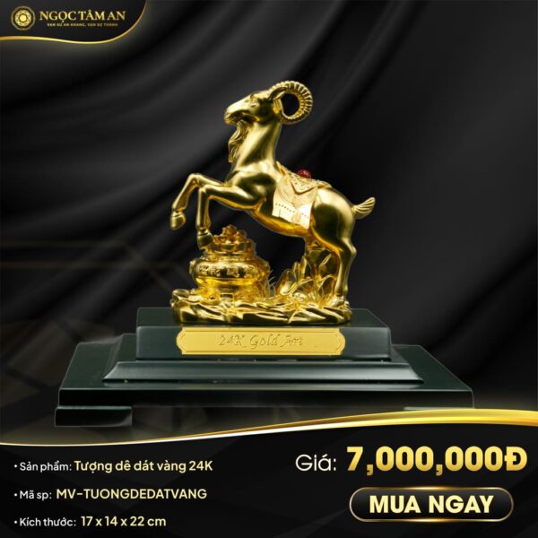Tượng dê dát vàng 24K