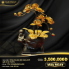 Chậu hoa lan dát vàng 24K giả cổ (2 nhánh)