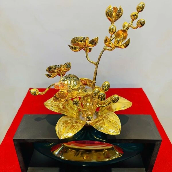 Ý nghĩa phong thủy Bình Hoa Lan 3 Cành Mạ Vàng (Bình Ngang)