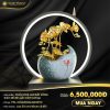Chau hoa lan tram huong 30cm-01 Chậu Hoa Lan Dát Vàng (Kèm Đèn Gắn Trầm Hương)