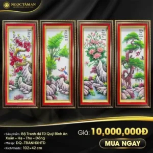 Bộ Tranh Đá Tứ Quý Bình An- Xuân, Hạ, Thu, Đông 1