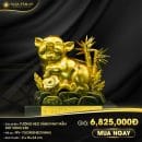 Tượng Heo Vàng May Mắn Dát Vàng 24K