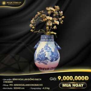 Bình hoa lan đồng bạch 3 nhánh 1