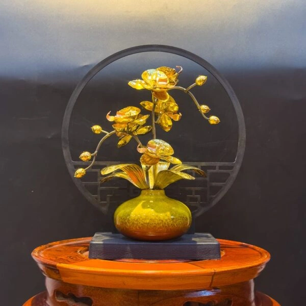 Bình Hoa Lan Mini 2 Nhánh Mạ Vàng 24K MV-BINHHOALANNHO2NHANH5