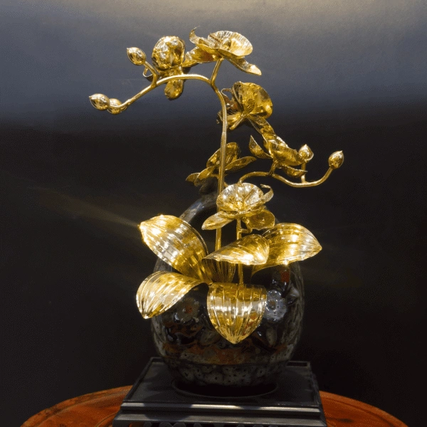 Bình Hoa Lan Nhỏ 2 Nhánh Mạ Vàng 24K MV-BINHHOALANNHO2NHANH