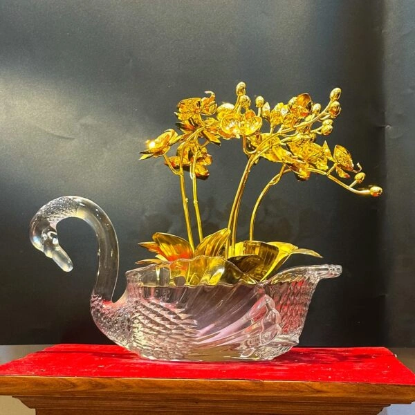 Bình Hoa Lan Thiên Nga dát vàng 24KMV-BINHHOALANTHIENNGA