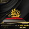 Mô hình thuyền buồm mạ vàng 24K cỡ nhỏ - TB-NHO3