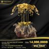 hoa lan chau go 5 nhanh-01 Hoa Lan Chậu Gỗ 5 Nhánh Mạ Vàng 24K
