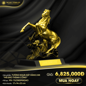Tượng Ngựa dát vàng 24K "Mã đáo thành công"