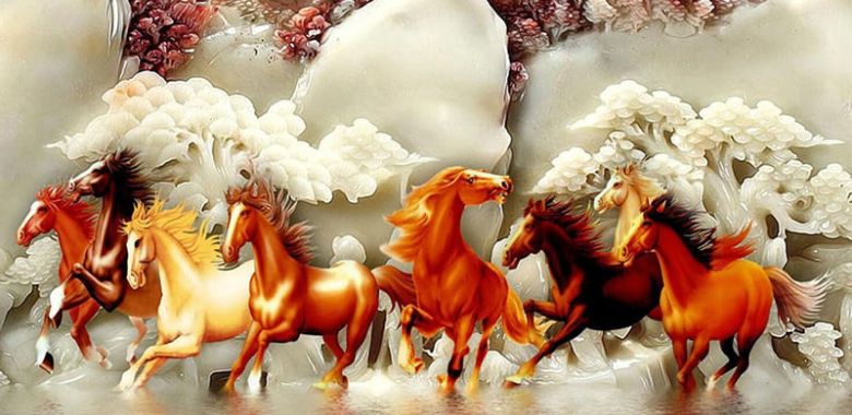 Khám phá ý nghĩa tranh mã đáo thành công có 9 con ngựa trong phong thủy Tranh mã đáo thành công treo tường