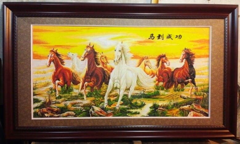 Tranh thêu Mã Đáo Thành Công - Tác phẩm nghệ thuật mang lại tài lộc và thành công Tranh thêu mã đáo thành công treo tường
