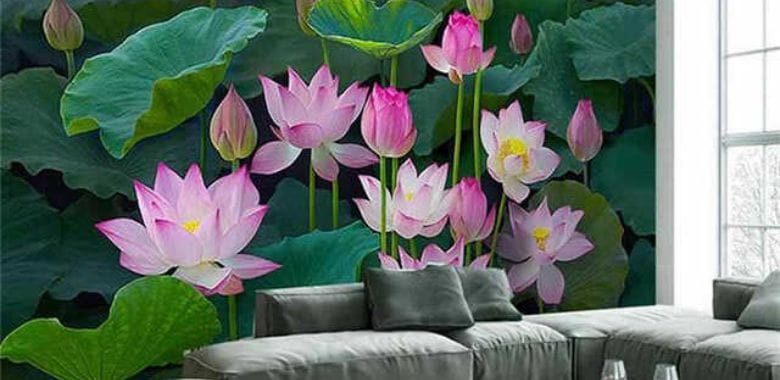 Cách vẽ tranh hoa sen trên tường bằng các chất liệu khác nhau Vẽ tranh hoa sen trên tường