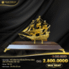 Mô hình thuyền buồm mạ vàng 24K cỡ trung - TB-112