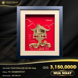 Tranh Chùa một cột dát vàng