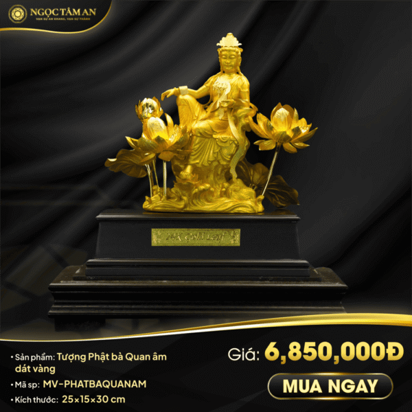 Tượng Phật bà Quan âm dát vàng
