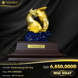 Tượng song ngư dát vàng