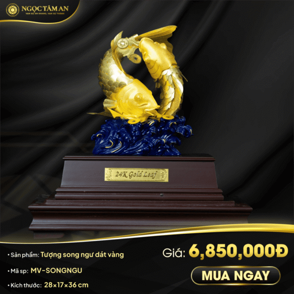 Tượng song ngư dát vàng