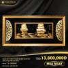 Tranh thuyền Thuận Buồm Xuôi Gió dát vàng 24K (nền đen 42x81cm)