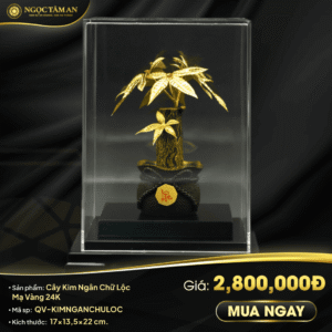 Cây Kim Ngân Chữ Lộc Mạ Vàng 24K