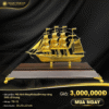 Mô hình thuyền buồm mạ vàng 24K cỡ trung - TB-12