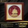 Tranh Thuận buồm thành công dát vàng (nền đỏ)