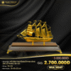 Mô hình thuyền buồm mạ vàng 24K cỡ trung - TB-03