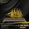 Mô hình thuyền buồm mạ vàng 24K cỡ trung - TB-04
