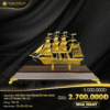 Mô hình thuyền buồm mạ vàng 24K cỡ trung - TB-12