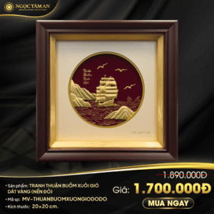 Tranh Thuận buồm xuôi gió dát vàng (nền đỏ)