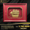 Tranh thuyền buồm thuận buồm xuôi gió dát vàng 24K (nền đỏ)