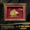 Tranh thuyền buồm thuận buồm xuôi gió dát vàng 24K (nền đỏ) 25x32cm