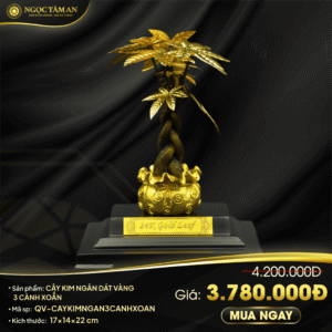Cây Kim Ngân dát vàng 3 cành xoắn