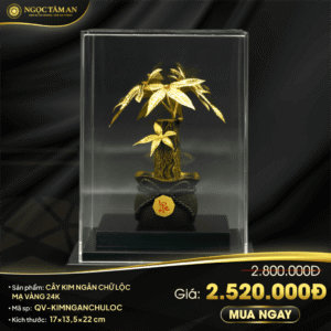 Cây Kim Ngân Chữ Lộc Mạ Vàng 24K