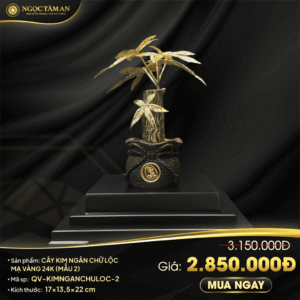 Cây Kim Ngân Chữ Lộc Mạ Vàng 24K (mẫu 2)