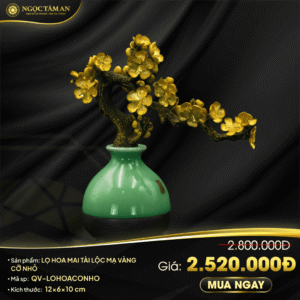Lọ hoa mai tài lộc mạ vàng cỡ nhỏ
